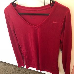 Red Nike long sleeve